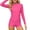 Hot Pink, variant on Children's 2 Piece Long Sleeve Solid Color Rash Guard Swimsuit Age 3-14 Years