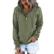 thumbnail image 2 of Minnieouse Sudadera con capucha abotonada para mujer con bolsillo, jersey de manga larga, sudadera con cordón, gorra, ropa para correr, accesorios, verde S Abrigos y chamarras Verde XXL Minnieouse AP009590-05, 2 of 6