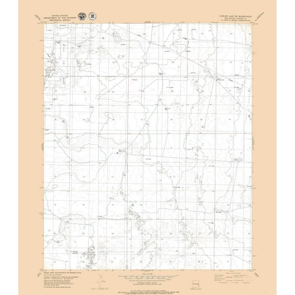 Topographical Map - Curlew Lake New Mexico Quad - USGS 1979 - 23 x 26.27 - Vintage Wall Art