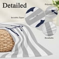 thumbnail image 6 of Grey White Striped Throw Pillow Cover,Pillowcase Protectors with Zipper,Breathable Decorative Lumbar Pillow Case Cover,Navy Blue Beach Nautical Anchor Ocean Coastal Pillow Shams for Couch 16x24Inch, 6 of 8