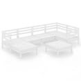 thumbnail image 2 of vidaXL 7 Piece Garden Lounge Set Solid Wood Pine White, 2 of 8
