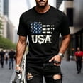 thumbnail image 2 of FASHOFT 250th Anniversary USA Shirt Mens American Flag Graphic Tees Patriotic 4th of July Shirts Independence Day Summer Tops Black XL, 2 of 5