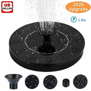 LINKPAL Solar Bird Bath Fountain Pump, Solar Fountain with 4 Nozzle, Free Standing Floating Solar Powered Water Fountain Pump for Bird Bath, Garden, Pond, Pool, Outdoor