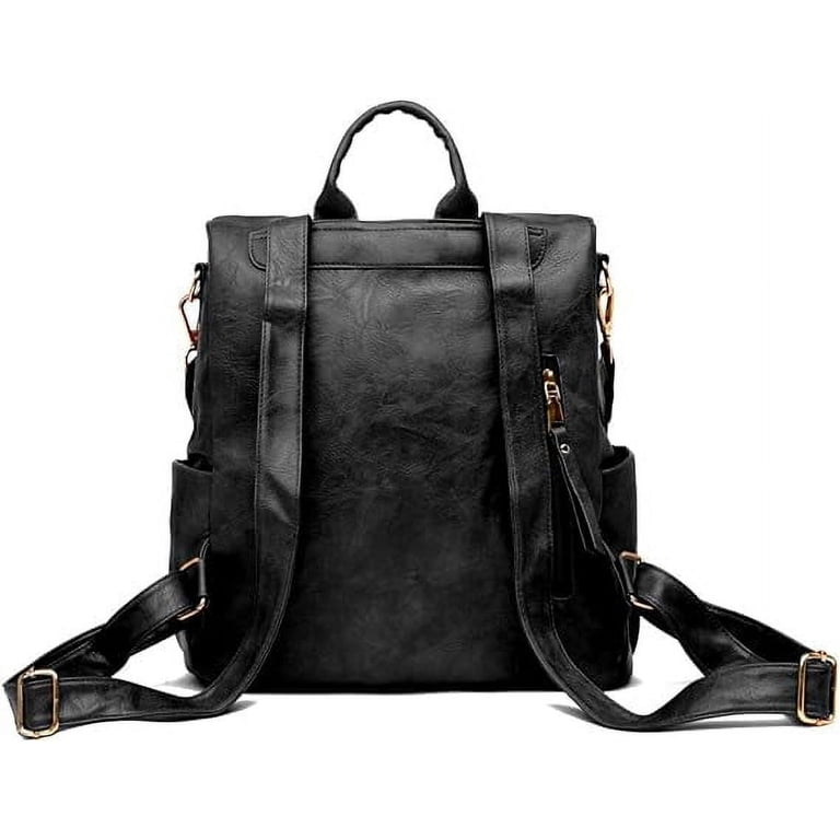 PU Leather Convertible Backpack Purse, Large Travel Satchel Handbag, Fits 13\