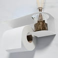 thumbnail image 4 of Soporte de papel higiénico montado en la pared con estante de almacenamiento | Acero inoxidable | Acabado en blanco o negro | Resistente a la oxidación | Sostiene toallitas, artículos de tocador, 4 of 6