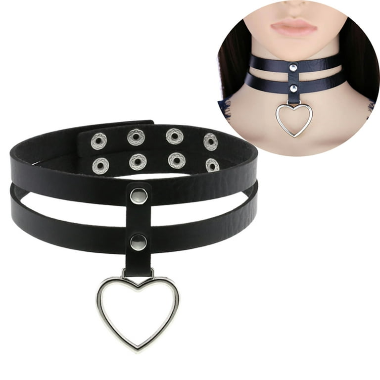 Pink Leather Gothic Choker Collection