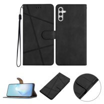 Feishell Wallet Case for Samsung A14 5G, Premium PU Leather [Folio Flip][Kickstand][Card Slots][Wrist Strap][Magnetic Closure] Phone Cover for Samsung Galaxy A14 5G, black