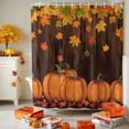 thumbnail image 4 of Shower Curtains for Bathroom-72"x72",Thanksgiving Pumpkin on Farm Wood Board Waterproof Bath Curtain Shower Curtain Set, 4 of 7