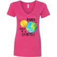 thumbnail image 3 of Inktastic Earth Day Peace Love Earth Women's V-Neck T-Shirt, 3 of 5