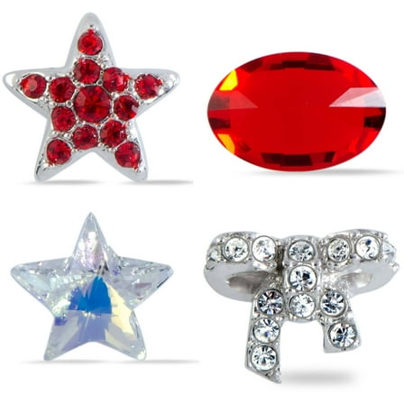 Swarovski Treasure Set Clear and Siam Red Crystals Four Piece Set 5071288