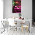 thumbnail image 2 of Mudket Leopard on Hot Pink Sofa Canvas Wall Art, Maximalist Luxury Trendy Wall Art Print Waterproof Canvas for Preppy Living Room Apartment Home Decor, Framed Ready to Hang - 12"L x 8"W, 2 of 9