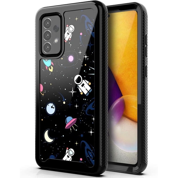 Xpression Case for Samsung Galaxy A52 5G Brushed Texture Rugged Carbon Fiber Design Shockproof Dual Layers Hard PC   TPU Protective Phone Cover [Blue]