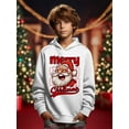 thumbnail image 3 of Mikrdoo Christmas Hoodie For 5-14t Kids Boys Happy Santa Print Cute&Cozy Long Sleeve Casual Pullover Tops, 3 of 9