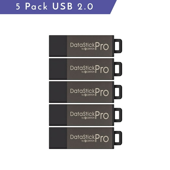 Centon ValuePack USB 2.0 Datastick Pro (Grey), 128GB, 5 Pack