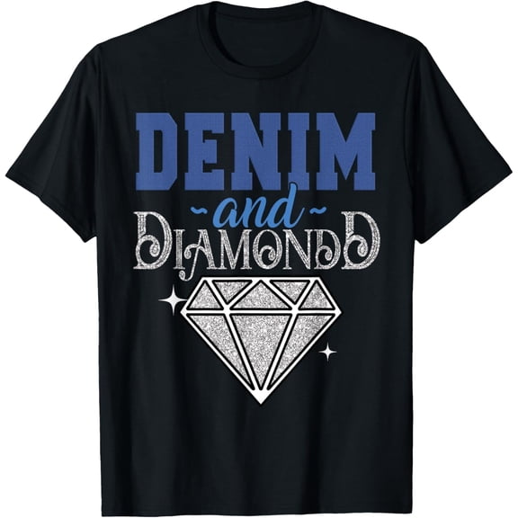 100% Cotton Denim And Diamonds Stylish Blue Denim T-ShirtMen and women, Black T-shirt, size: Extra large S-4XL Golf Gift T-Shirt For Men and Women