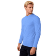 thumbnail image 6 of ZBORIBER Men's Quick Dry UPF 50+ UV Sun Protection Moisture Wicking Long Sleeve T-Shirt for Casual Workout,Sizes S-3XL,Highlighter Chambray, 6 of 9