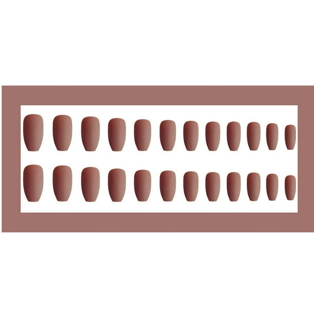 Uñas postizas, uñas postizas, regalos para mujeres, uñas largas mate carnosas, 24 parches para uñas postizas, parche para uñas postizas, pegatinas para uñas