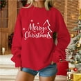 thumbnail image 2 of Christmas Baggy Sweatshirts for Women Xmas Printed Dropped Long Sleeve Fashion Graphic Holiday Pullover Tops (XL, Red #B), 2 of 5