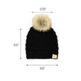 thumbnail image 3 of C.C Babies' Winter Cable Knit Beanie and Fuzzy Lined Mitten Set, Faux Fur Pom Black, 3 of 5