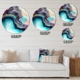 thumbnail image 4 of Designart "Abstract Geode Blue and Purple III" Abstract Marble Metal Round Wall Art Prints, 4 of 5