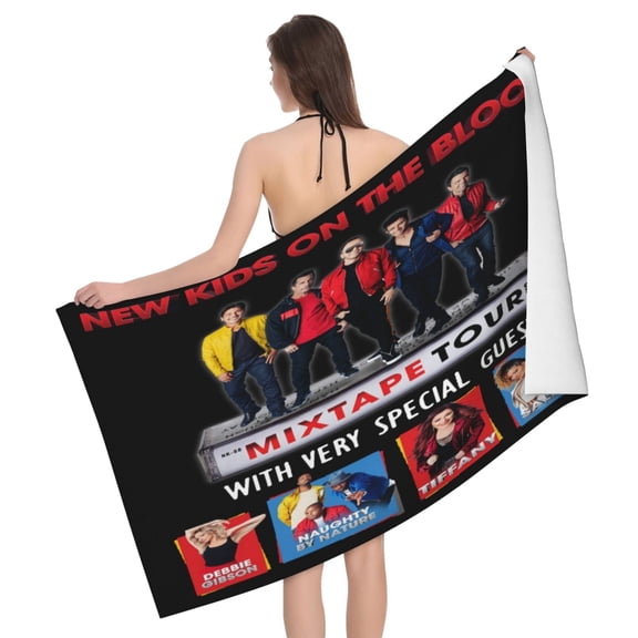 New Kids On The Block Mix Tape Tour Bath Towel Washcloths Beach Towel Quick Dry Towel Microfiber Absorbent Bath Towel 32x52 In