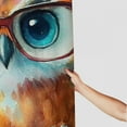thumbnail image 3 of Patifu Owl Glasses Watercolor Painting Bathroom Shower Curtain Set with Hooks 69"x72, 3 of 7