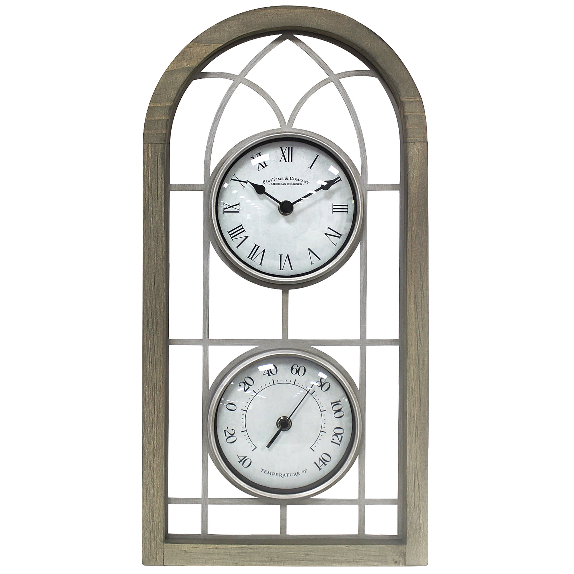 FirsTime & Co.® Brown Farmhouse Arch Outdoor Clock, Farmhouse
