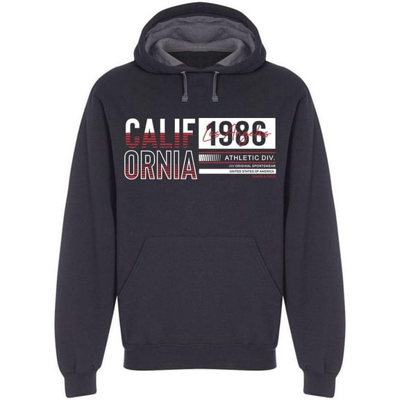 California 1986 Athletic Div. Hoodie Men -Image by Shutterstock, Male XX-Large
