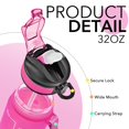 thumbnail image 4 of Hyeta Botellas De Agua De 32 Oz Con Tiempos Para Beber Y Pajita, Botella De Agua Motivacional Con Marcador De Tiempo, Botella De Agua Deportiva A Prueba De Fugas Para Gimnasio Y Al Aire Libre, 4 of 5