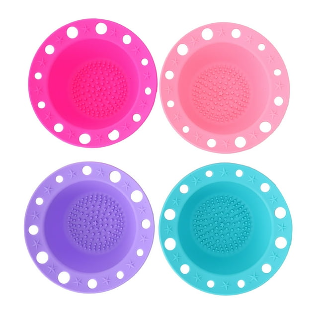 4 piezas de silicona para limpiar brochas de maquillaje, cuenco para lavar brochas cosméticas, herramienta de limpieza
