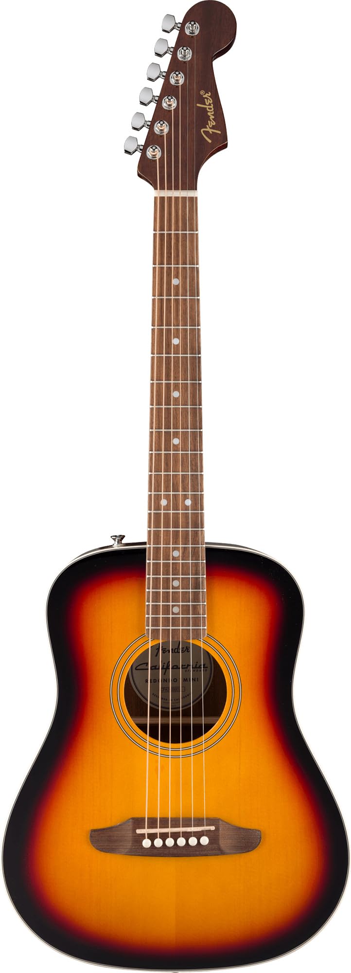 Fender California Standard Redondo Mini Acoustic Guitar - 3 Color Sunburst Bundle with Hard Case, Gig Bag, Tuner, Strings, Strap, String Winder, Picks, and Austin Bazaar Instructional DVD