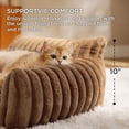 thumbnail image 3 of Cute Couch for Pets - Fluffy Cat Sofa with Premium Soft Corduroy Fleece, Fuzzy Couch Bed with Removable Washable Cover, Supportive Cat Chair for Indoor Cats, 24inch,Copper Brown, 3 of 15