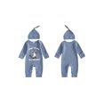 thumbnail image 2 of RUINIXCW Baby Boy Jumpsuit and Hat Set Long Sleeve Racoon Print Romper with Cap, 2 of 6