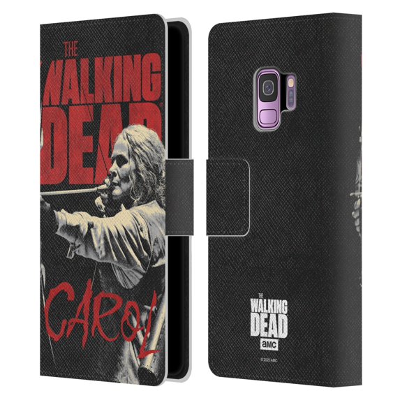 Head Case Designs Officially Licensed AMC The Walking Dead Season 10 Character Portraits Carol Leather Book Wallet Case Cover Compatible with Samsung Galaxy S9