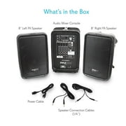PYLE PPHP898MX - Bluetooth PA Speaker & Amplifier Mixer System Kit - Dual Loudspeakers, 8-Ch. Audio Mixer, MP3/USB Reader, +48V Mic Phantom Power