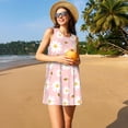 thumbnail image 3 of KLL Daisy And Bee Pattern Womens Summer Dresses 2025,Loose Round Neck Sleeveless Sundresses Tank Dresses with Pockets, 3 of 7