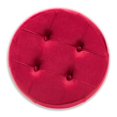 thumbnail image 2 of Baxton Studio Gaia Tissu en Velours Rembourré Or Finition Pouf en Rouge, 2 of 6