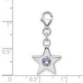 thumbnail image 3 of White Sterling Silver Charm Pendant (02) February Cubic Zirconia CZ Purple 28 mm 14, 3 of 3