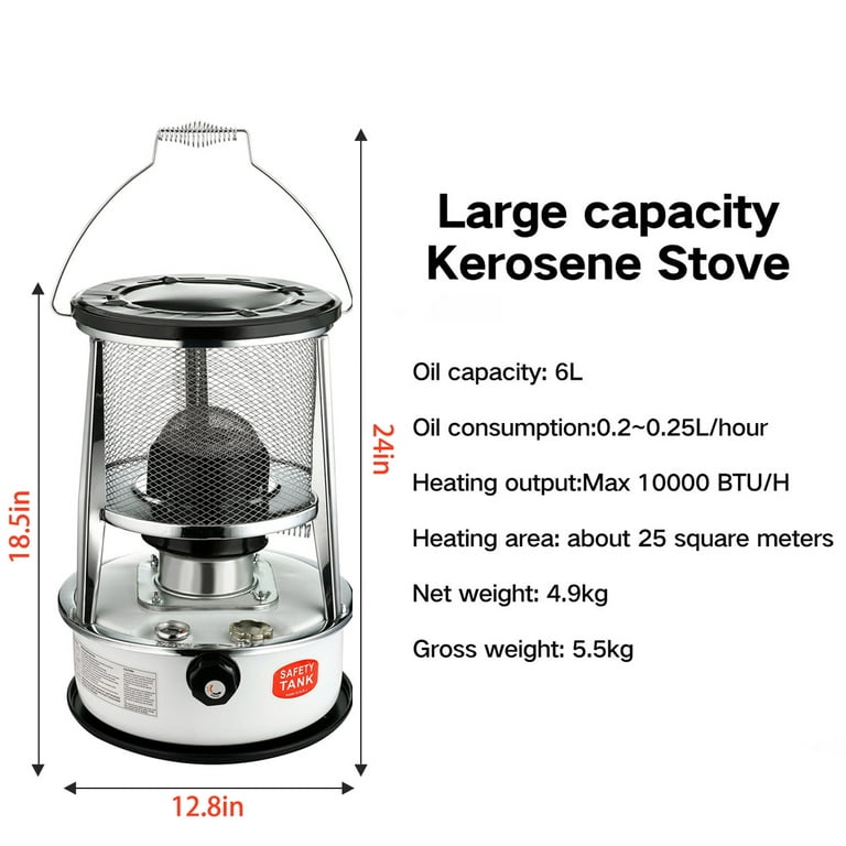 WOVTE 2600W Kerosene stove for Indoor Use 4.5 L, 2 in 1 Portable Heater,  Heating Without Electricity Indoor, Camping Stove, Patio,Emergency Power