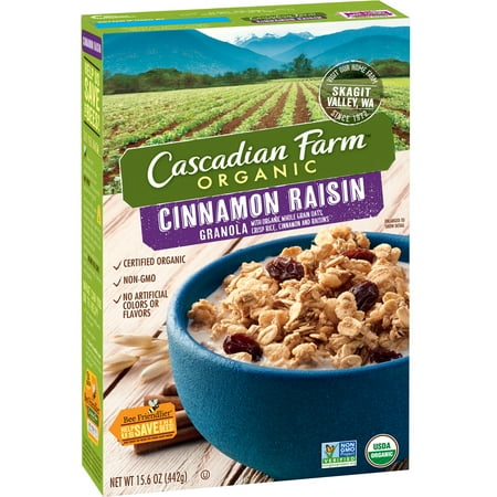 Cascadian Farm Organic Granola, Cinnamon Raisin Cereal, 15.6 oz