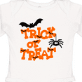 thumbnail image 4 of Inktastic Halloween Trick-or-Treat with Spider and Bats Boys or Girls Long Sleeve Baby Bodysuit, 4 of 5