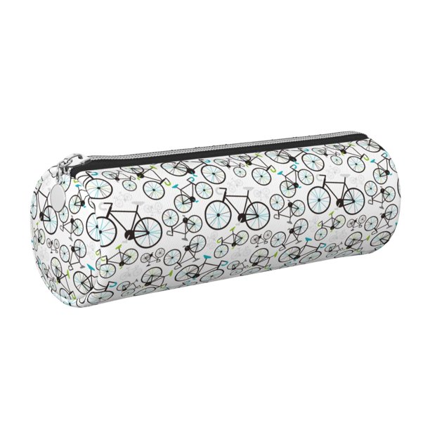 Disketp Bicycle Estuche Organizador de Lápices de Cuero, Estuche de Oficina con Cremallera para Bolígrafo y Lápiz
