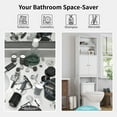 thumbnail image 5 of Walsunny Over the Toilet Storage Cabinets Wood Bathroom Organizer Shelf Rack Space Saver with 2 Doors 4 Shelves Anti-Tip Device White, 5 of 8