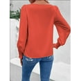 thumbnail image 5 of Long Sleeve Tops for Women Sweatshirts For Women Crewneck Puff Sleeve Tops Lightweight Sweaters Womens Tops Orange L, 5 of 5