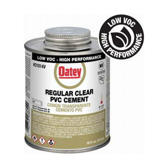 Oatey 31014V Clear PVC Pipe Cement, 16 oz. - Quantity 24