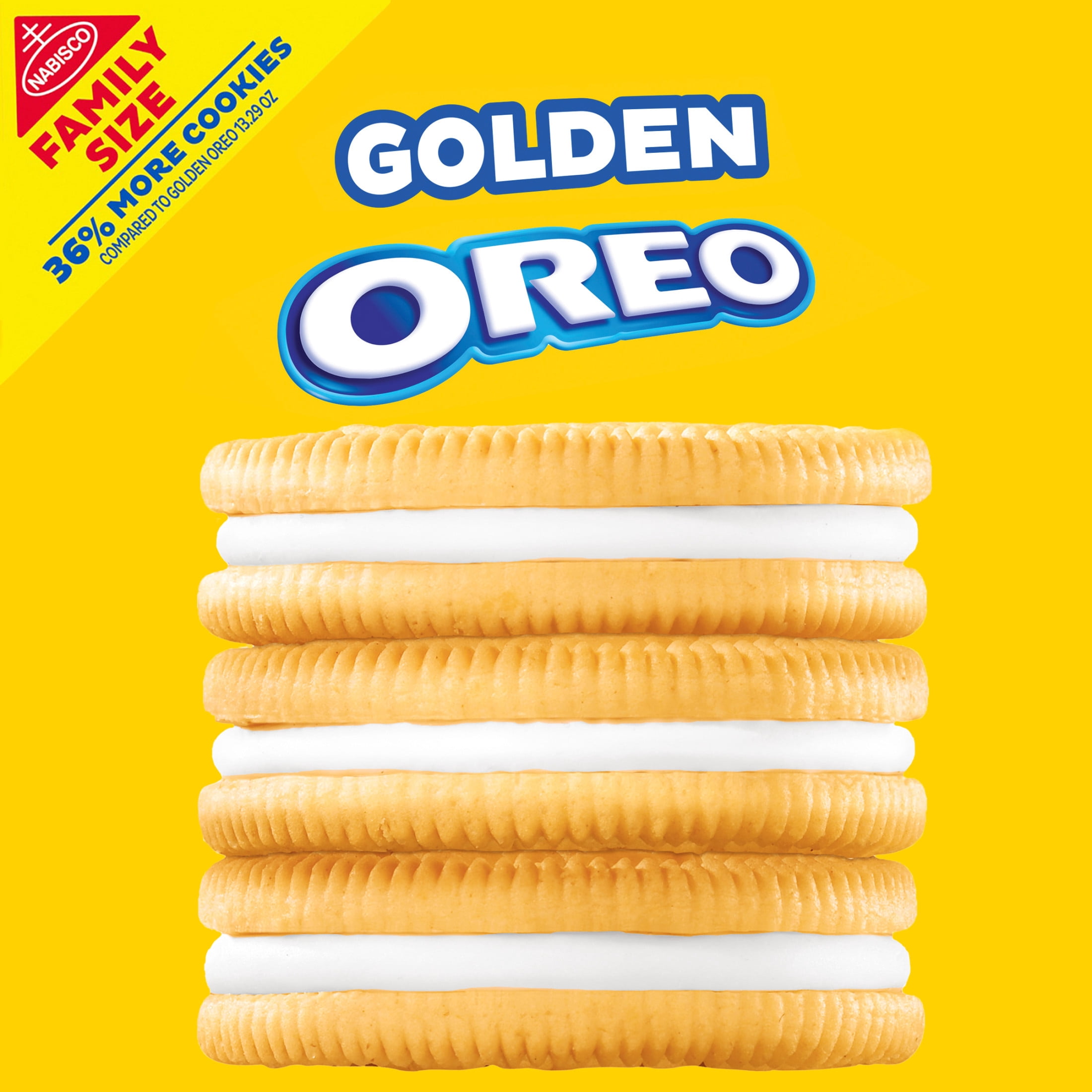 OREO Golden Sandwich Cookies, Family Size, 18.12 oz