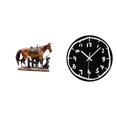 thumbnail image 1 of Escultura de caballo de resina como adorno de escritorio y reloj de pared moderno de acrílico para amantes de la decoración del hogar, la oficina, la, 1 of 8