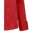 thumbnail image 5 of J. METHOD Women's Button Down Shirt Long Sleeve Roll Up Stretch Collar Office Work Formal Casual Basic Blouse Top NEWT04 Brick L, 5 of 5