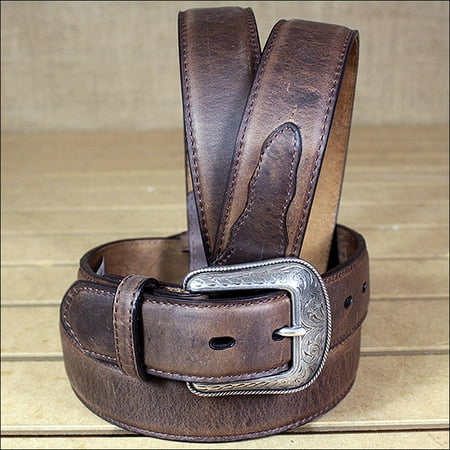 38 Inch Belt - 3D 32 x 1 1/2 INCH CRAZY CORRECT BROWN MEN'S WESTERN BASIC LEATHER BELT