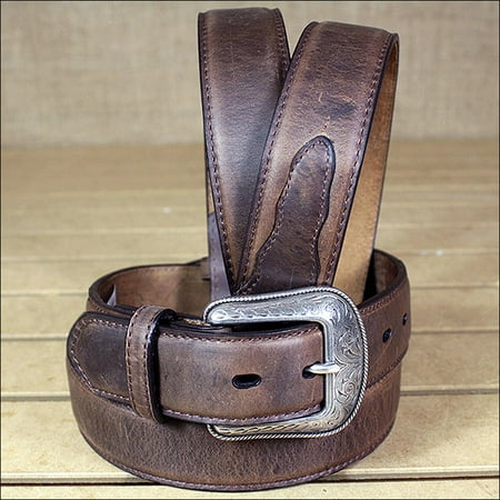 3D 32 x 1 1/2 INCH CRAZY CORRECT BROWN MEN'S WESTERN BASIC LEATHER